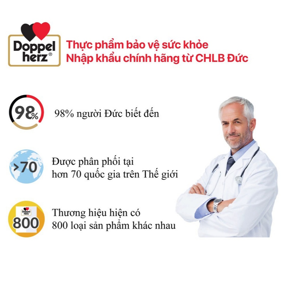 Bác Sĩ Cung Zincodin (Doppelherz) - Tăng Sức Đề Kháng, Tăng Cường Sức Khoẻ, Kẽm, Vitamin C (30 Viên) [Chính Hãng Đức]