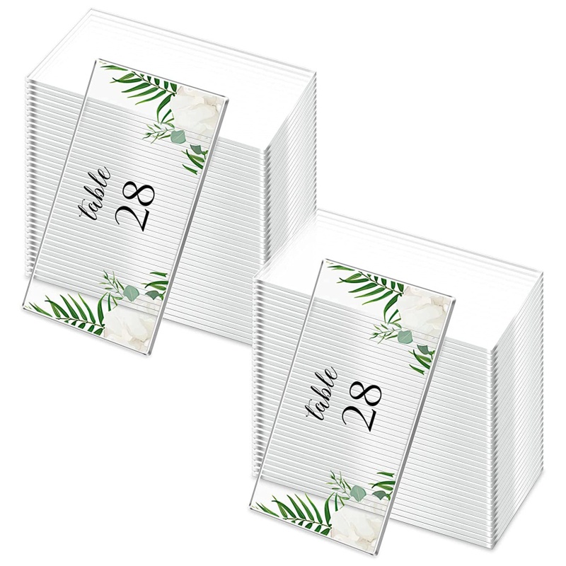 Set 10 Tấm Thẻ Nhựa Hình Chữ Nhật Trang Trí Bàn Ăn