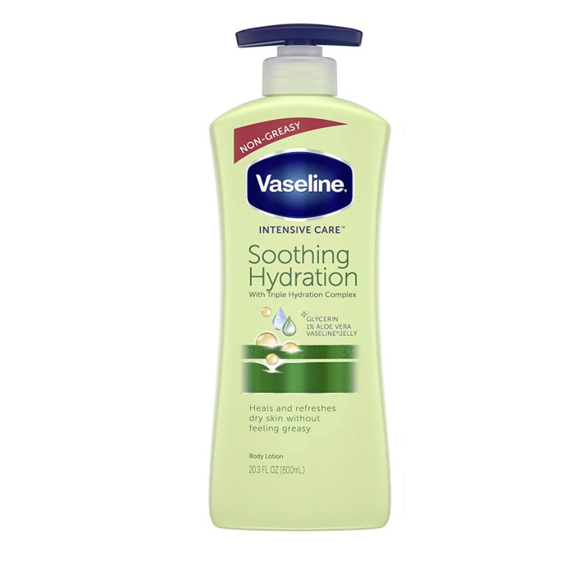 Dưỡng Thể Giữ Ẩm Da Chứa Nha Đam Vaseline Intensive Care Lotion Aloe Soothe 600ml new (Mỹ)