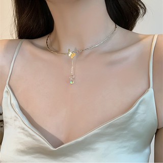 Dây Chuyền Hợp Kim Hình Bướm Đính Đá Xinh Xắn Cho Nữ