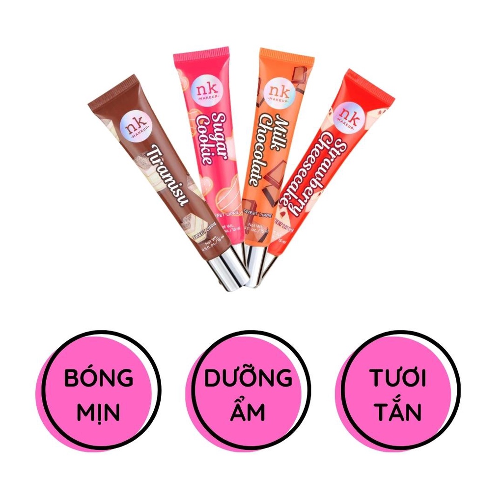 Son bóng bánh ngọt Nicka K sweet lippies dạng tuýp 15ml