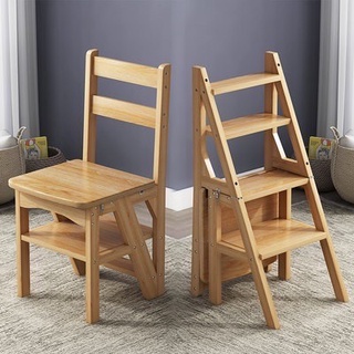 GHẾ THANG THẮP NHANG, Ghế Gấp Gọn Thông Minh, Ghế gỗ Hỗ Trợ Lấy Đồ Trên Cao - Chiều Cao 86.5 cm