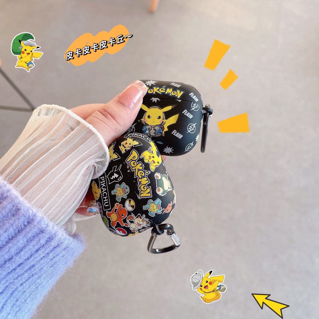 Vỏ Bảo Vệ Hộp Sạc Tai Nghe compatible AirPods Pro/compatible AirPods 3/Pro 2Gen Hình Pikachu