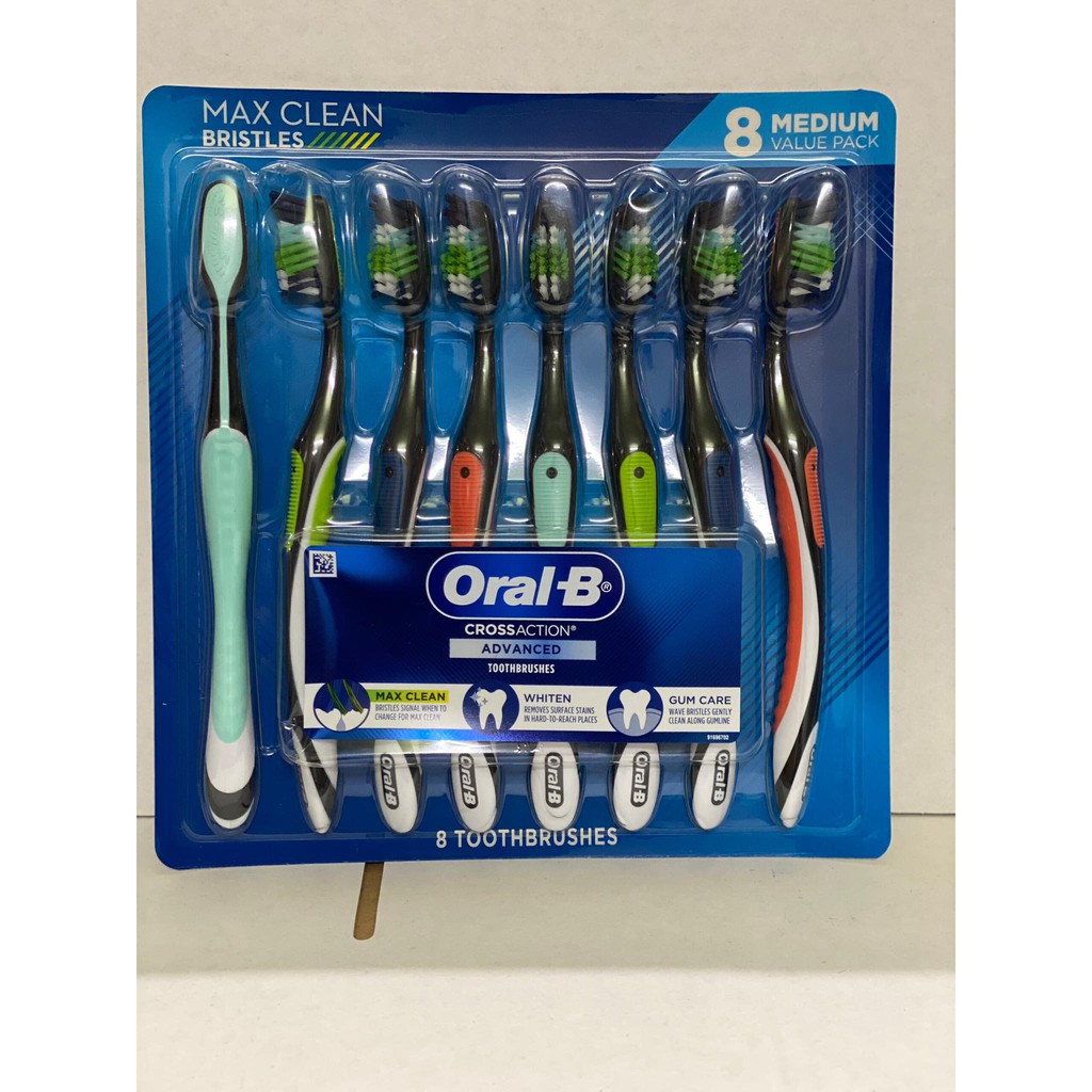 Set bàn chải đánh răng Oral-B Advanced của Mỹ ( 8 cây)