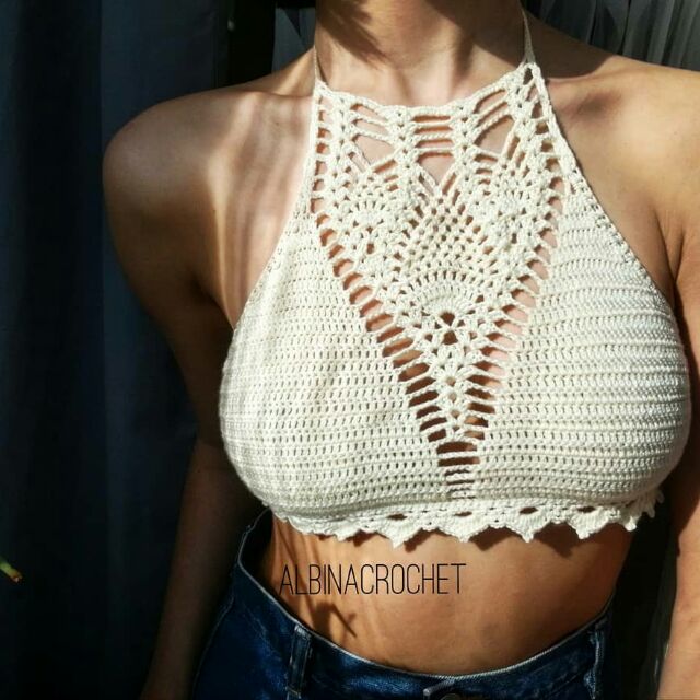 Áo yếm len móc