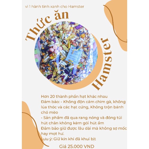 Thức ăn Hamster túi ~ 500g