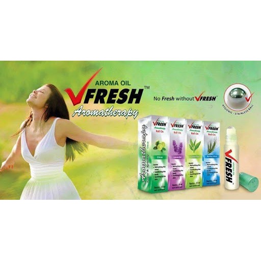 Dầu Gió Lăn Vfresh Hương Thảo Dược Thiên Nhiên Indonesia 4ml