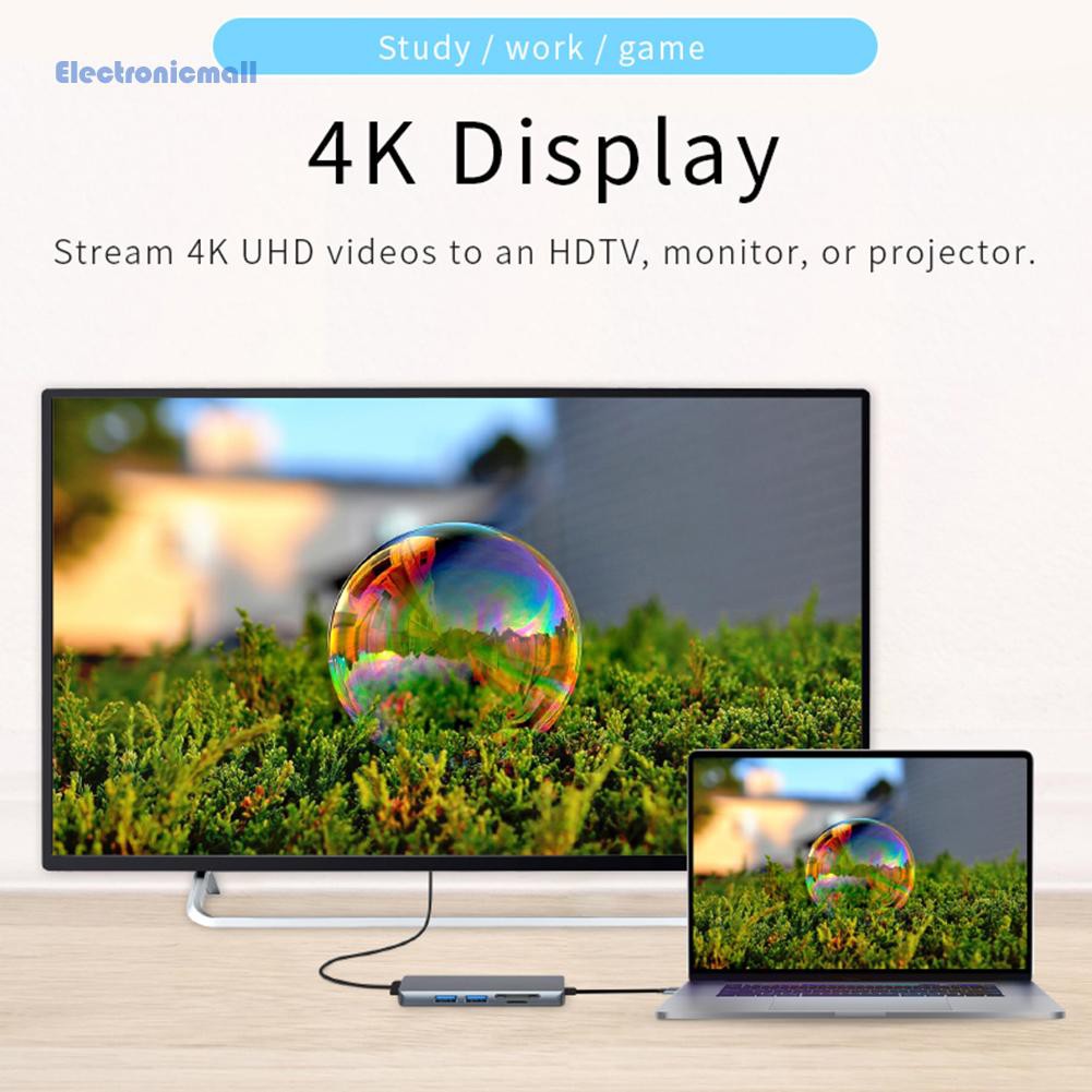 Bộ Chuyển Đổi Usb 3.0 Loại C Sang Hdmi-Compatible 4k 5 Trong 1 Cho Macbook Pro Dock