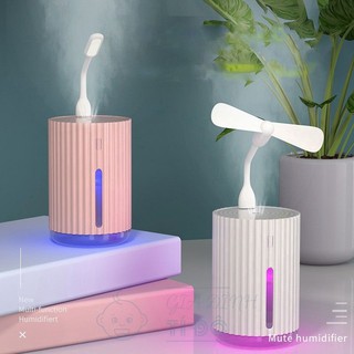 Máy Phun Sương Tạo Ẩm Không Khí 3 Trong 1 - Có đèn LED Quạt và Đèn Led Gắn Rời