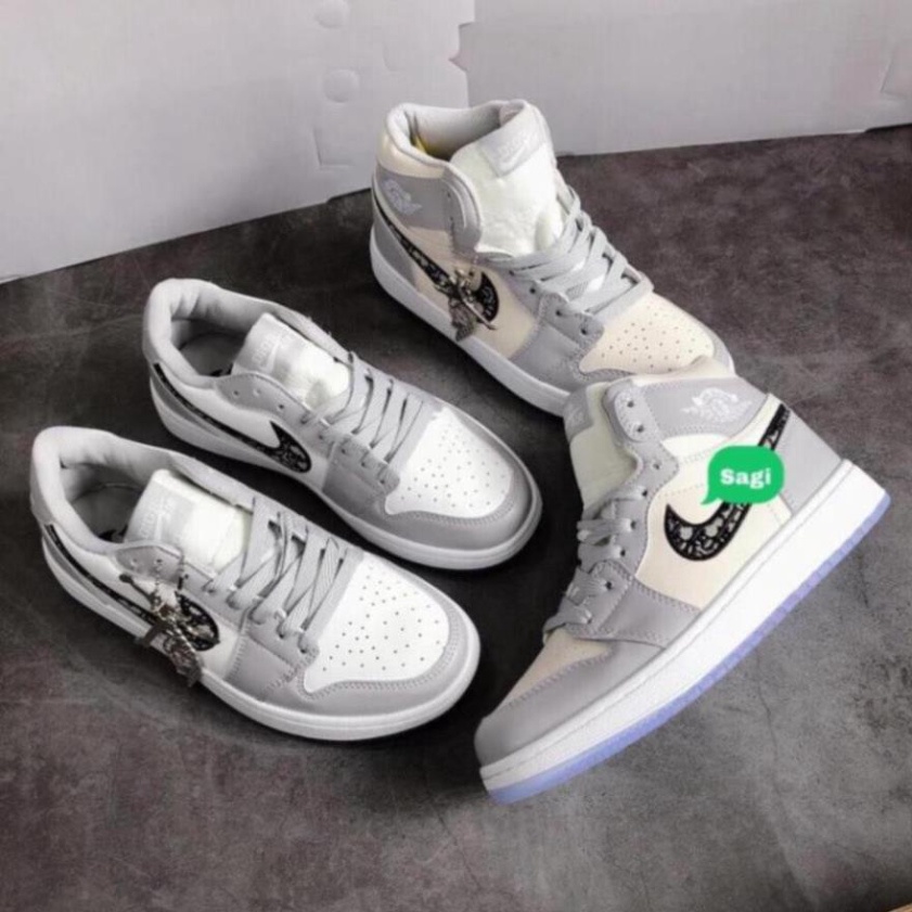 [Full Box Bill ]Giày jd dior cổ cao + cổ thấp nam nữ màu xám bản cao cấp | BigBuy360 - bigbuy360.vn