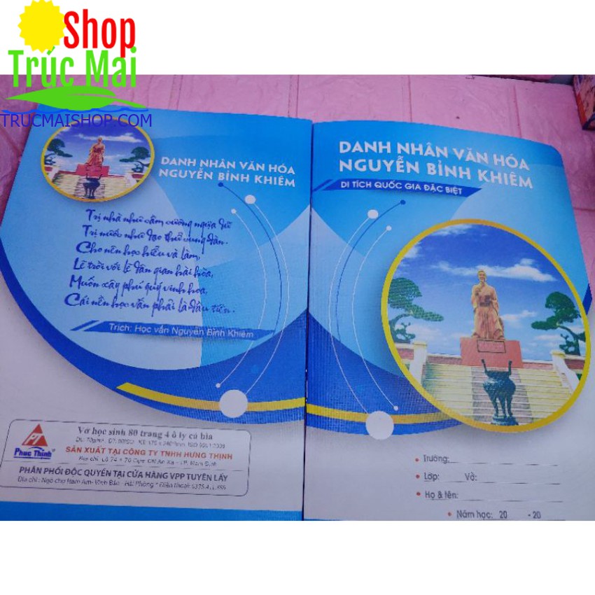 Vở kẻ ngang Trạng Trình Nguyễn Bỉnh Khiêm - 80 trang
