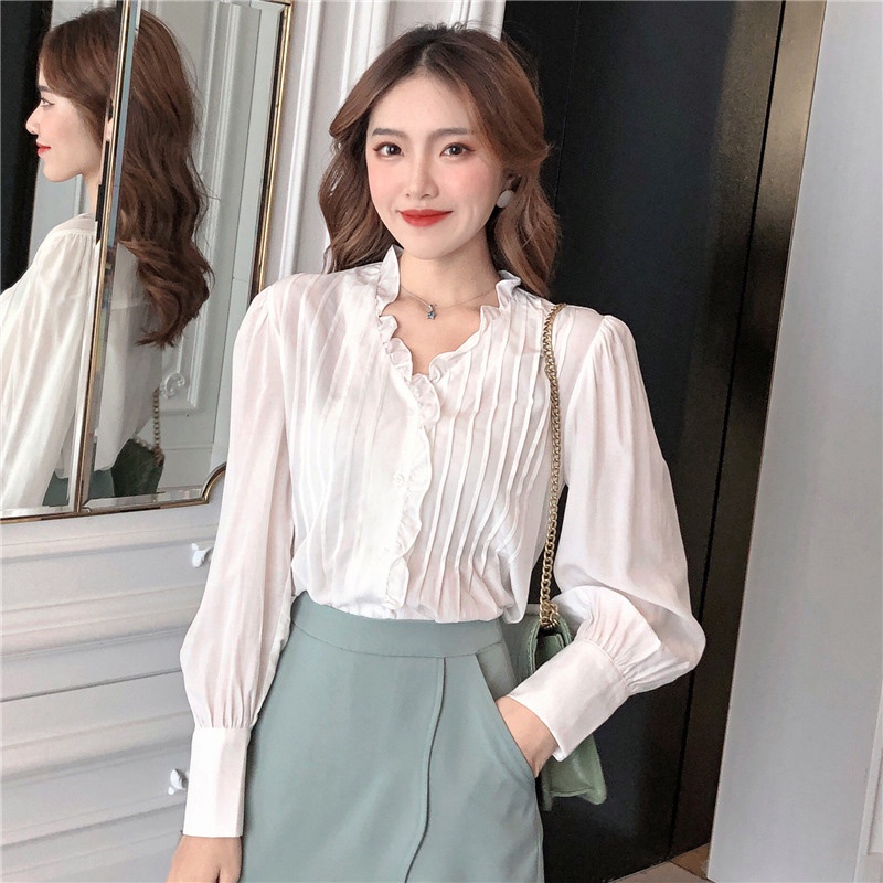 Áo sơ mi kiểu nữ công sở tiểu thư bánh bèo HA01