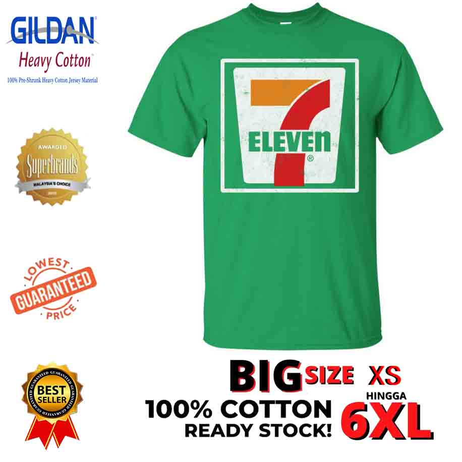 Áo thun Cotton Lujingyi 1 Seven Eleven 7 11 in Logo nam ngoại cỡ