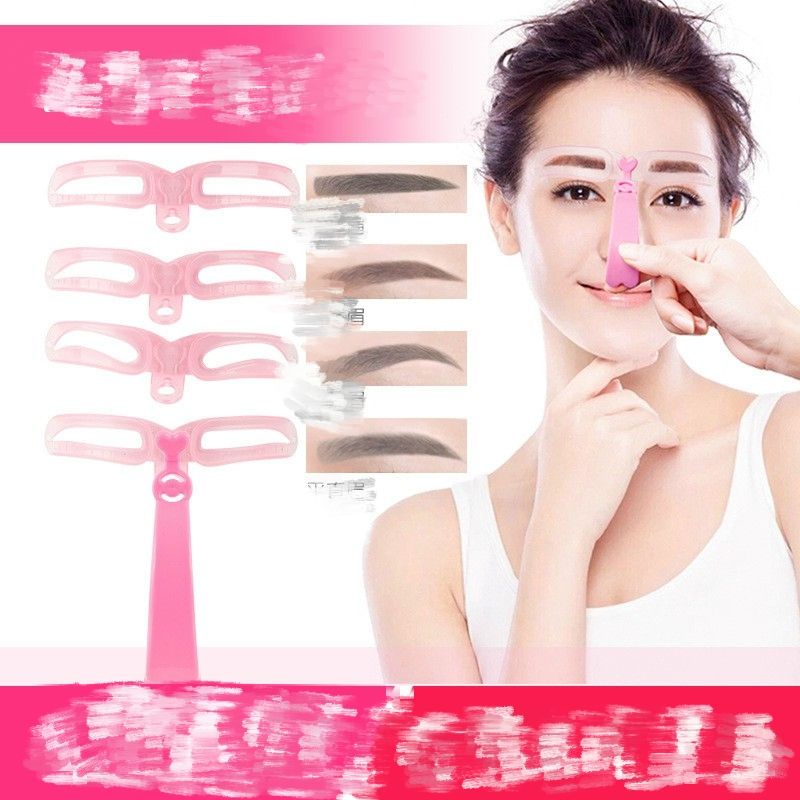 TN1.8 Set 4 Khuôn Kẻ Lông Mày cầm tay Có Thể Tái Sử Dụng Tiện Lợi