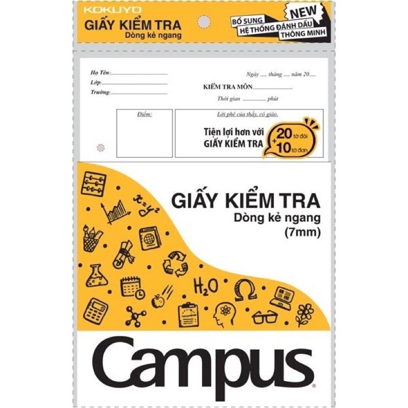 Giấy kiểm tra Campus vàng Kẻ ngang