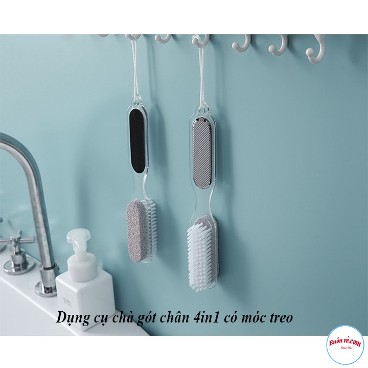 Dụng Cụ Chà Gót Chân 4In1 Thiết Kế Thông Minh Có Móc Treo Tiện Ích 00890