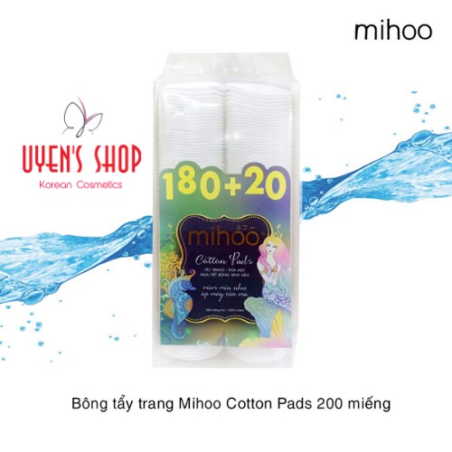 Bông Tẩy Trang Mihoo Cotton Pads 200 Miếng