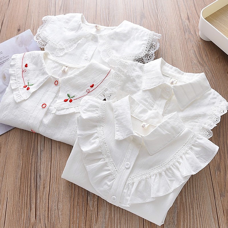 Áo Sơ Mi Dài Tay Phong cách Hàn Quốc cho bé gái 3 tuổi -12 tuổi ☑️ áo bé gái size đại 20kg 25kg, 30kg, 35kg, 40kg, 45kg
