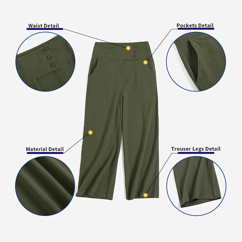 Quần dài Zanzea ống rộng khóa kéo trước thời trang