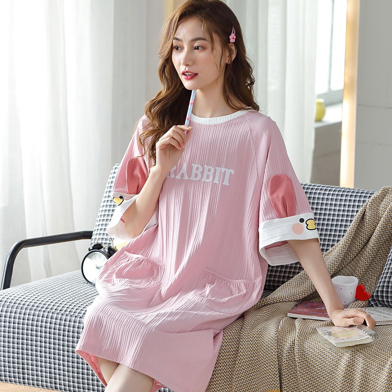 Đầm Ngủ Cotton Dài Thanh Lịch Cho Nữ