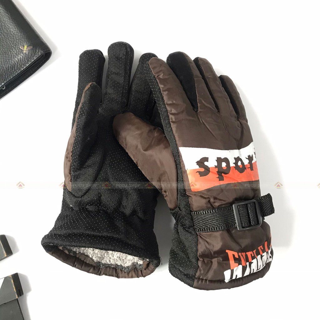 Găng tay lót lông nam mùa đông, chất liệu cotton canvas lót lông, chống đi mưa gió rét 3 màu sắc