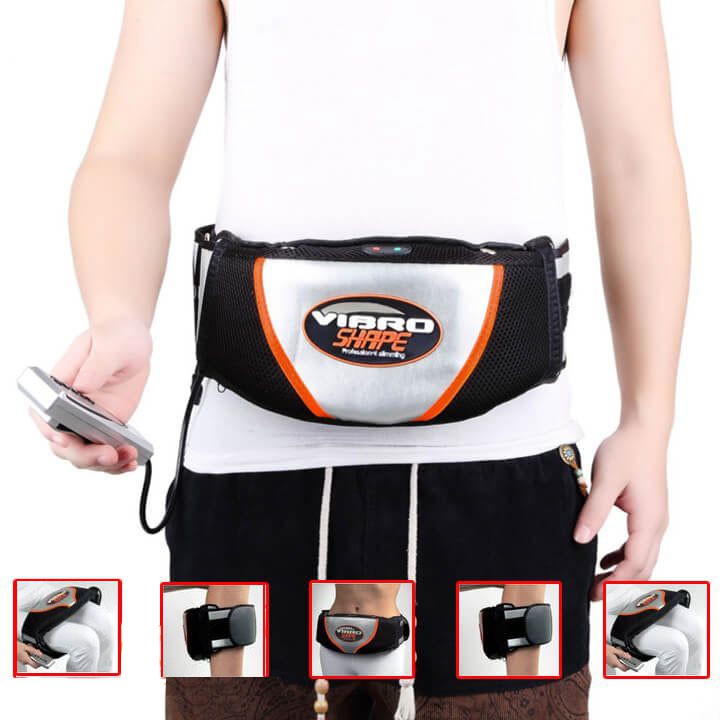 Đai Máy Massage Bụng Vibro Shape giúp tập bụng rung mạnh Tặng KEM TAN MỠ