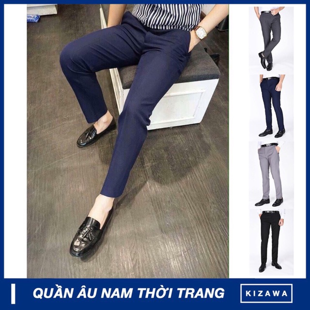 Quần Âu Nam Slimfit Ống Côn - Quần Tây Nam Co Giãn - Quần Vải Nam Ống Côn