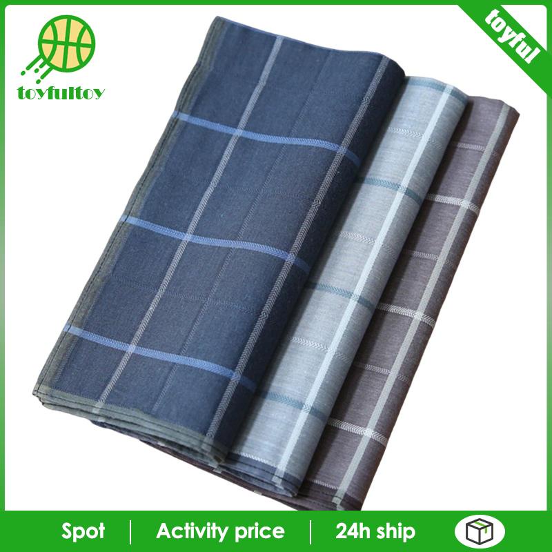 Set 3 Khăn Tay Mềm Mại Sọc Caro Làm Quà Tặng Đám Cưới Cho Cha
