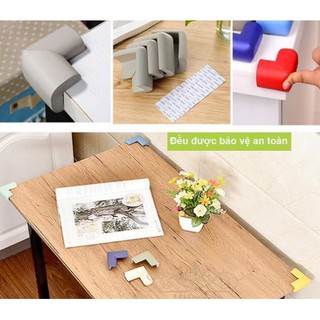 Set 4 miếng xốp bịt góc bàn, góc tủ, góc giường bảo vệ bé / bọt biển bọc cạnh bàn