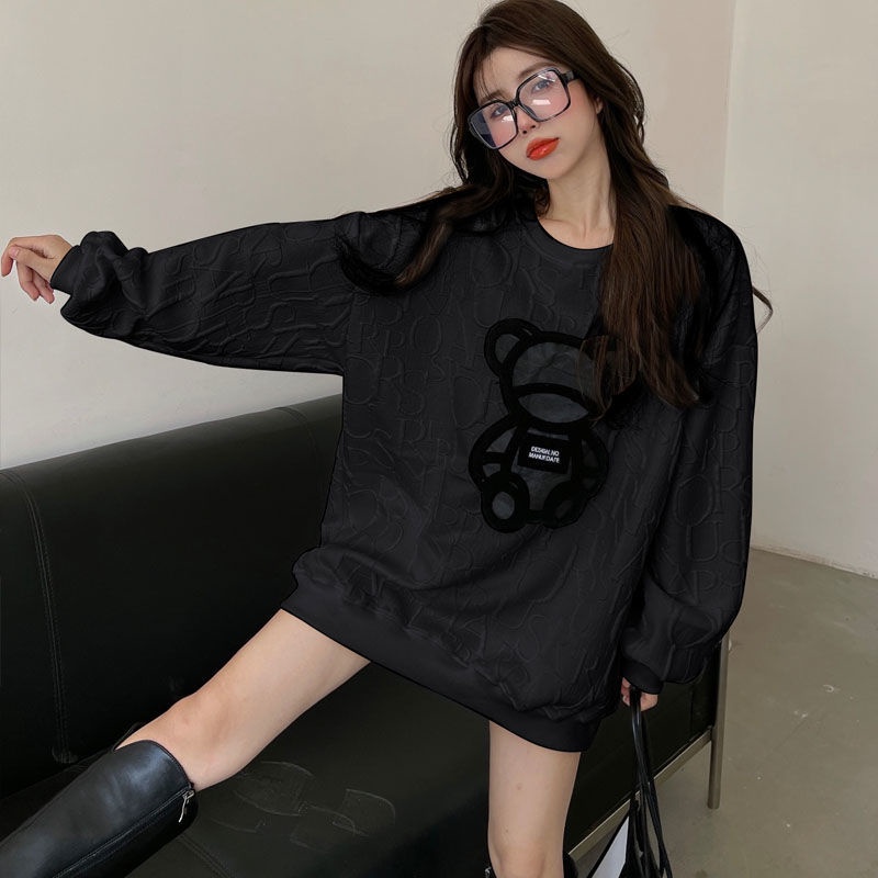 COZOK Áo len nữ dài tay cổ tròn thời trang Hàn