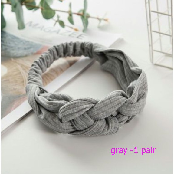 Băng đô xoắn nơ màu trơn thời trang cho nữ