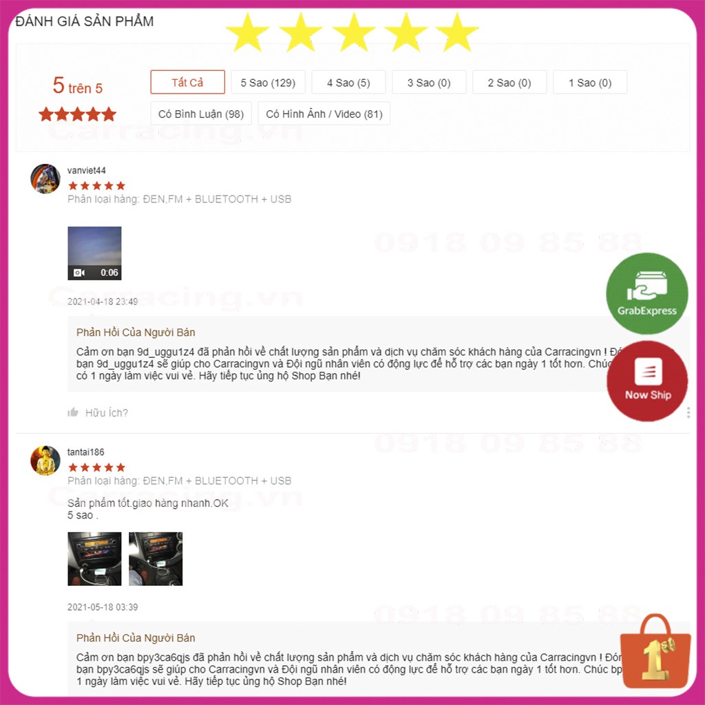 Tẩu Sạc Ô Tô CARRACING Cốc sạc xe hơi Bluetooth 5.0 Tốc Độ Nhanh 3.0 Cho Xe Hơi có nút MENU VÀ FM | BigBuy360 - bigbuy360.vn