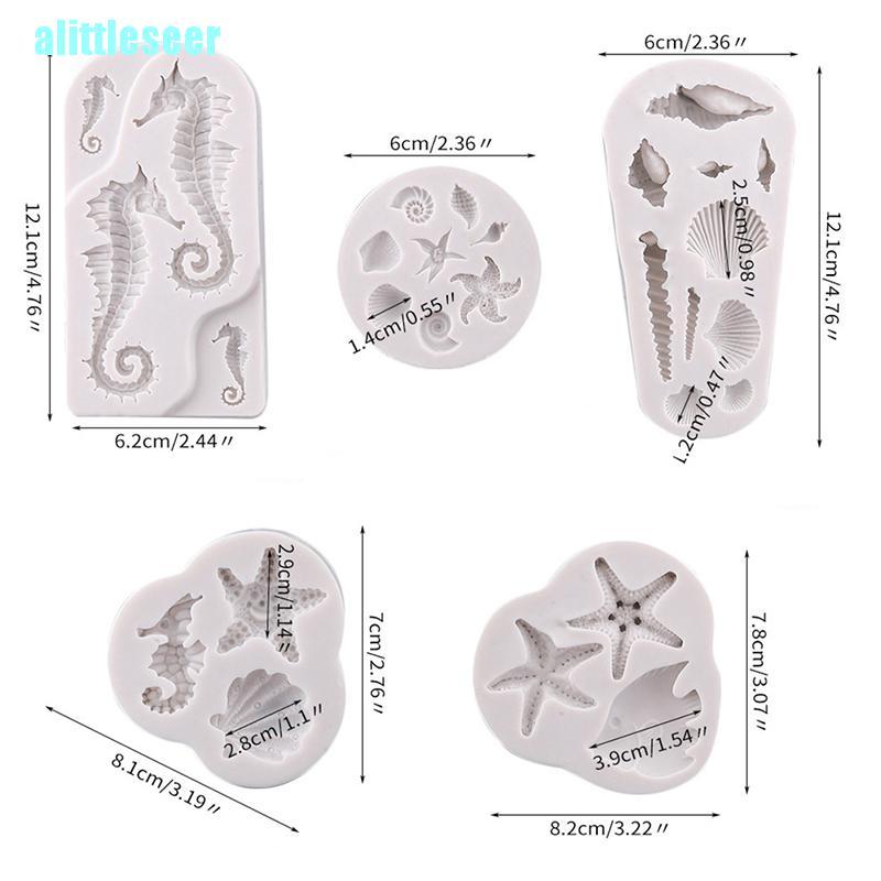 Khuôn Làm Bánh Chất Liệu Silicone Tự Làm Hình Vỏ Sò Và Sao Biển