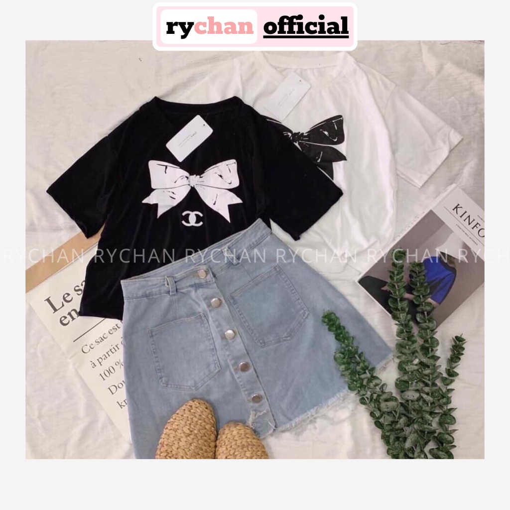 SE855 - Set Áo Thun Pull Nơ Mix Chân Váy Jean Đáng Yêu Set Đồ Đi Chơi Form Đẹp Set Dạo Phố