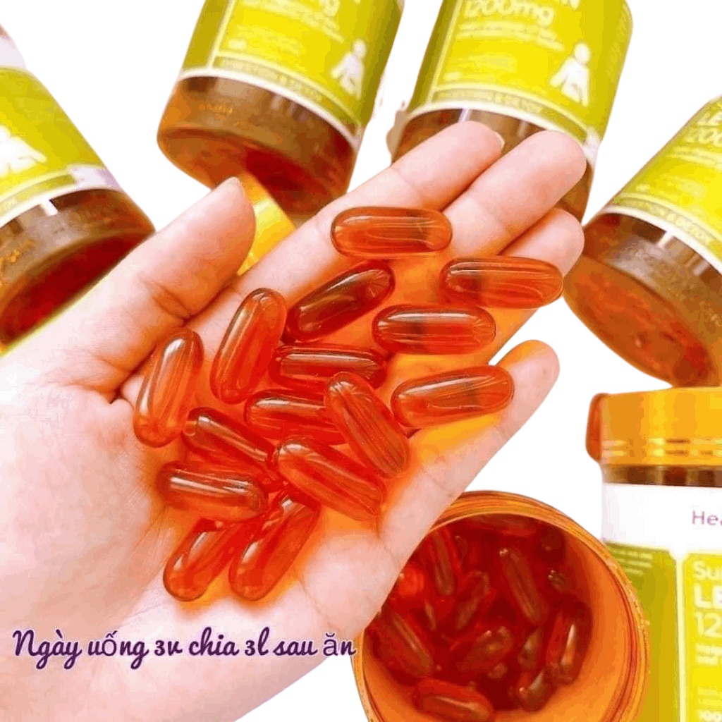 Viên Uống Mầm Đậu Nành LECITHIN HEALTHY CARE  Của Úc 1200mg 100 Viên - Thần Dược Cho Phái Đẹp