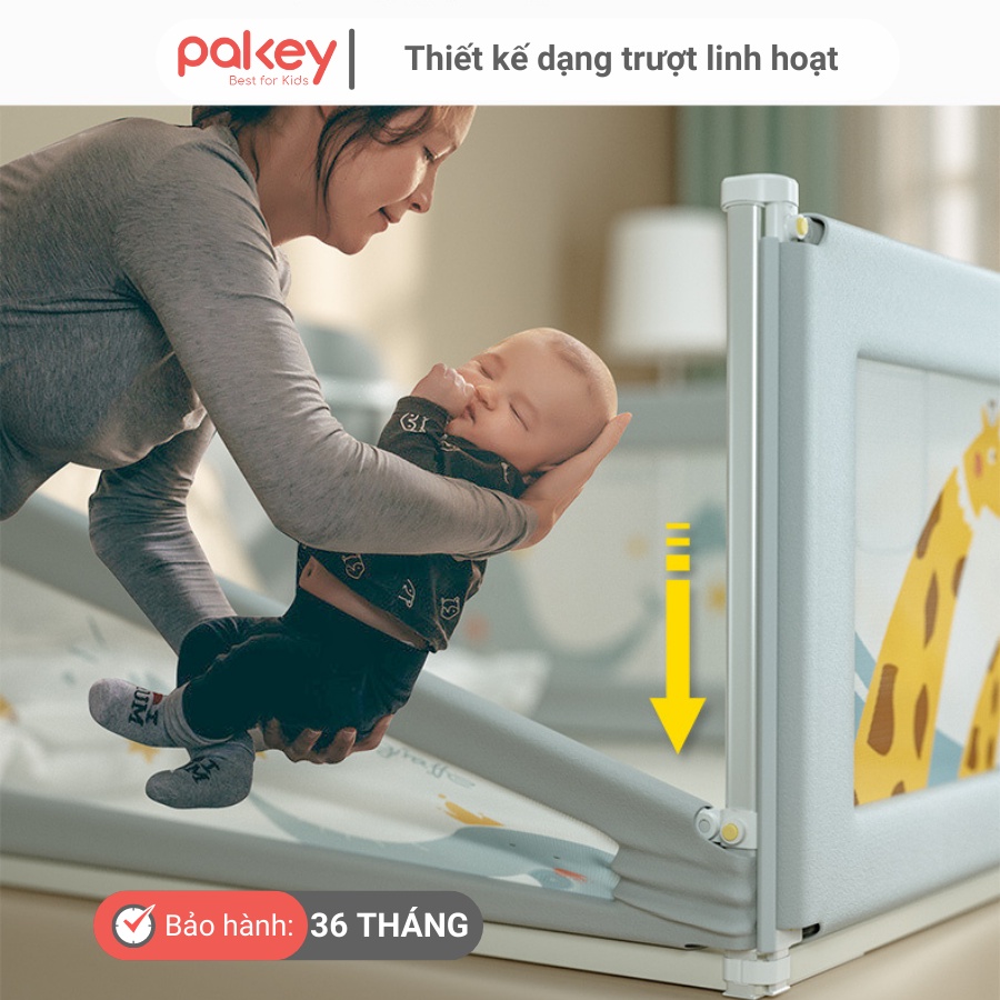 Thanh chắn giường Pakey Pro A1 bản Nâng cấp 2022, thanh chặn giường bản dày cao cấp hơn, update tính năng hạ 1 bên