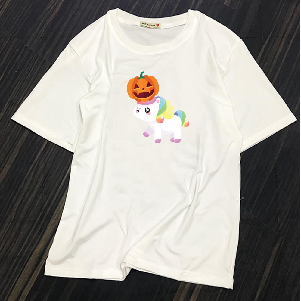 ÁO THUN TAY LỠ THỜI TRANG Unicorn halloween PHONG CÁCH HÀN QUỐC AOMI