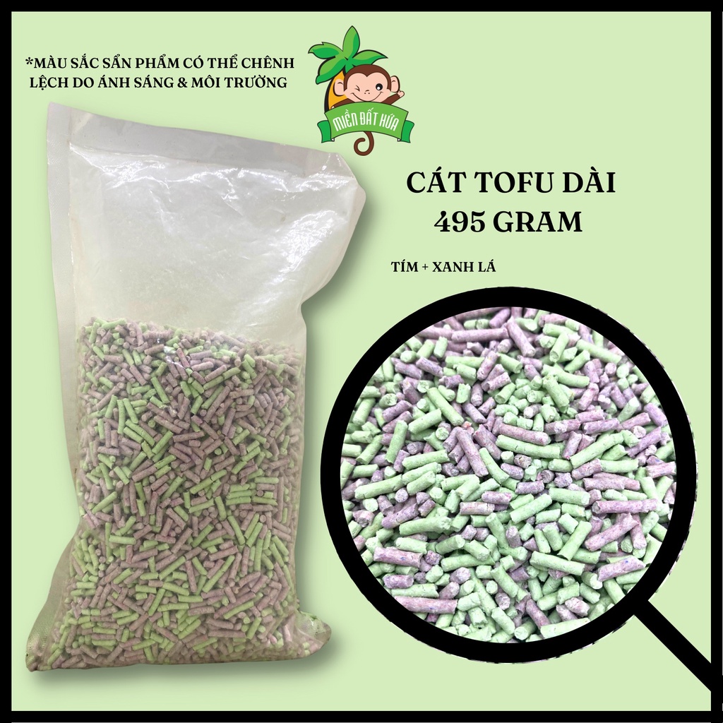 Lót chuồng Hamster - Bịch chiết cát tofu dài đủ màu khử mùi 495 gram cho hamster