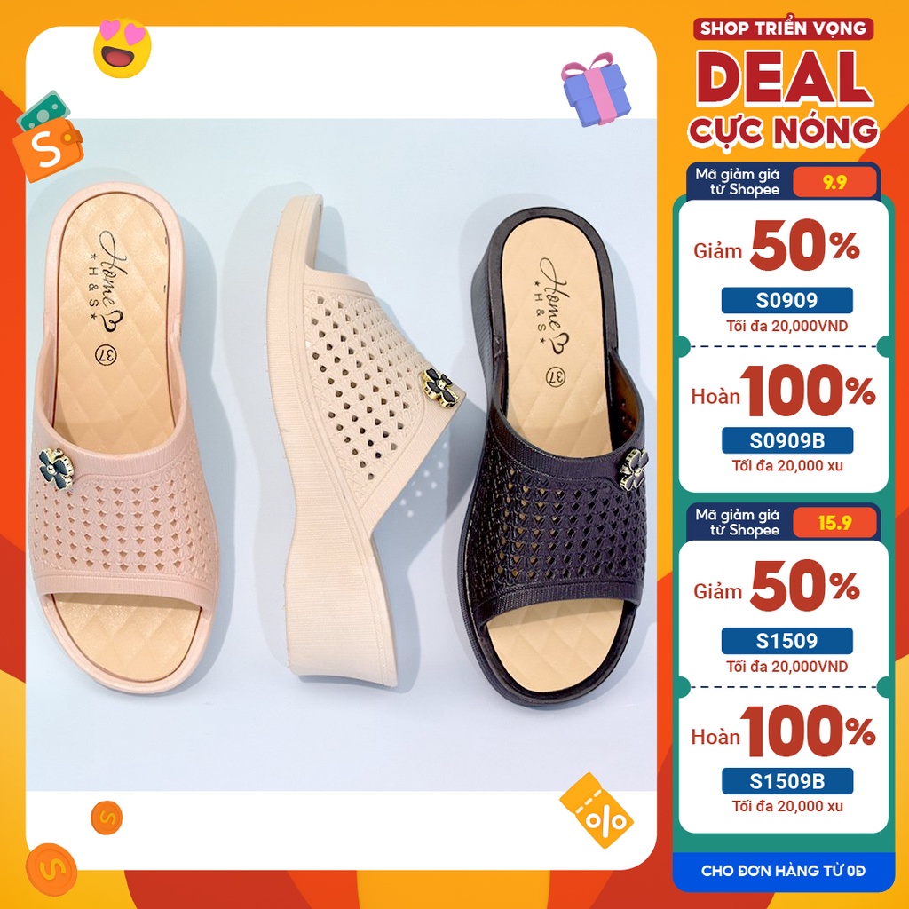 DÉP ĐI MƯA NHỰA XUỒNG CAO GÓT 4 CM