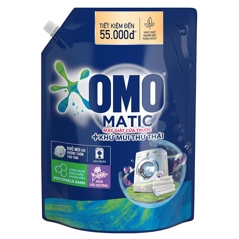 Nước Giặt Omo Matic Chuyên Dụng Cửa Trước Khử mùi thư thái / Bền đẹp 2.9KG