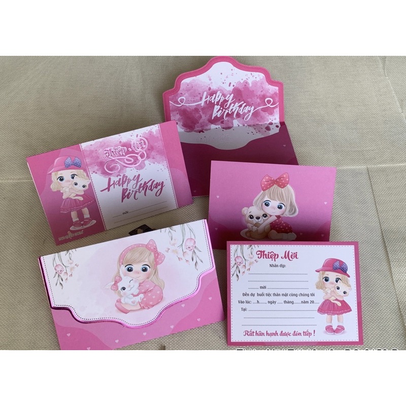 Thiệp Sinh nhật, Thôi nôi bé gái hồng dễ thương