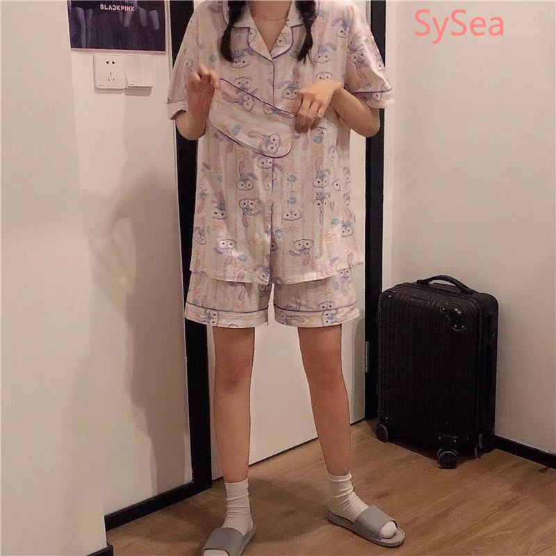 Bộ Đồ Ngủ Ngắn Tay Thời Trang Mùa Hè Ngọt Ngào Dành Cho Nữ