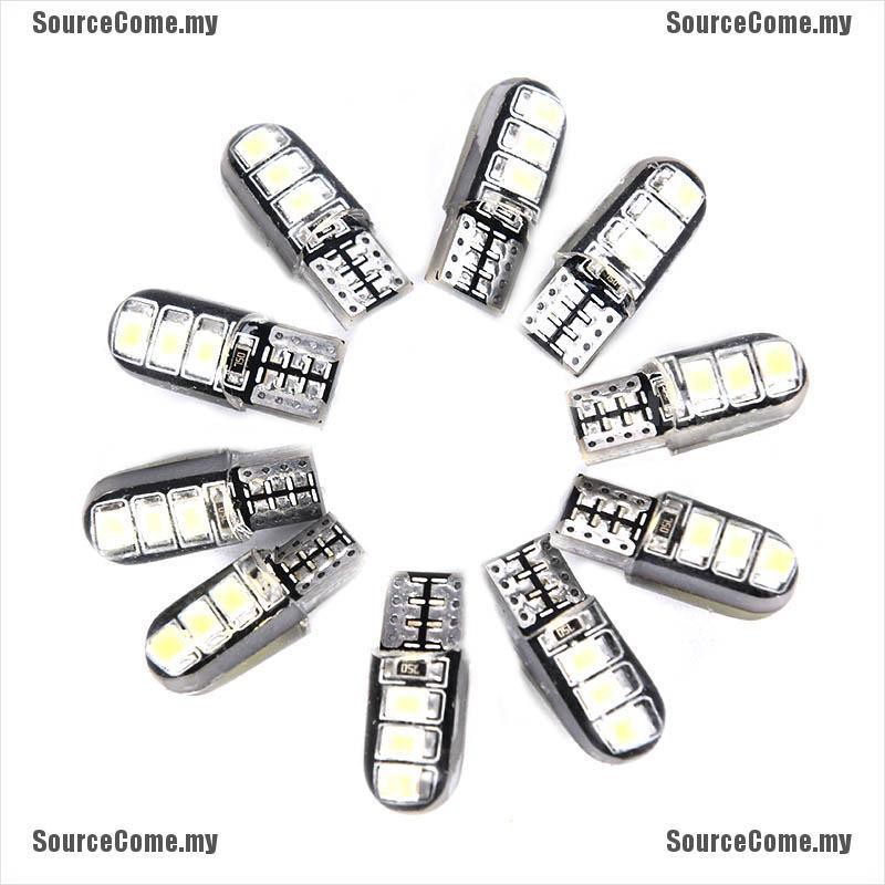 2 Bóng Đèn Led T10 W5w 12-smd 2835 Ánh Sáng Trắng