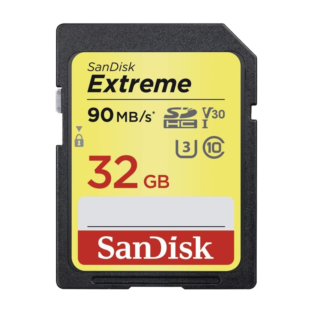 Thẻ nhớ Máy Ảnh SDHC SanDisk Extreme U3 V30 600X 32GB 90MB/s (Vàng)