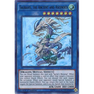 Thẻ bài: Sauravis, the Ancient and Ascended – DUOV-EN075 – Ultra Rare 1st Edition