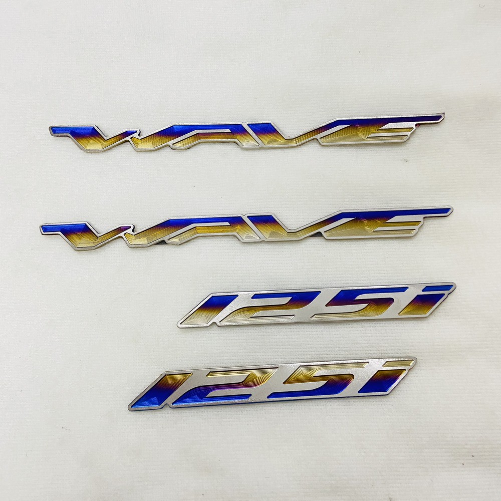 (Chuyên tem xe máy) COMBO cặp tem tên chữ xe máy và cặp tem chữ 125i chất liệu TITAN, keo dán 3M chắc chắn dán trangtri