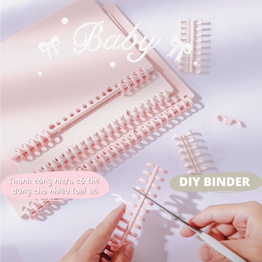 Set 2 bìa lá nhựa B5 A5 nhiều màu pastel làm sổ planner sổ còng 20 26 lỗ