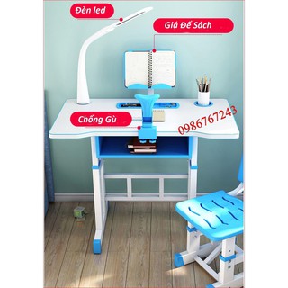 Bộ bàn ghế học sinh chống gù, chống cận kèm quà tặng bao gồm đèn led
