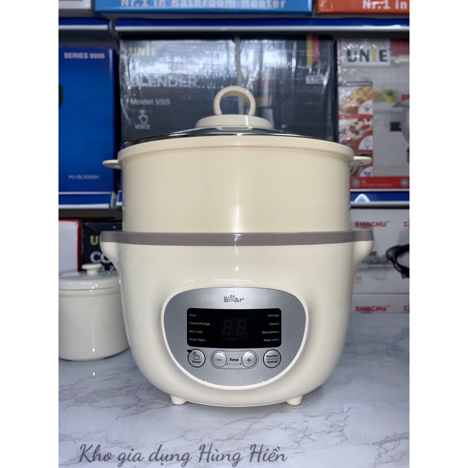 (Mã CHUT002 giảm 8%) Nồi nấu chậm Bear 1.6L SUBE002 Bản Quốc Tế (Có lồng hấp) - Hàng Chính Hãng