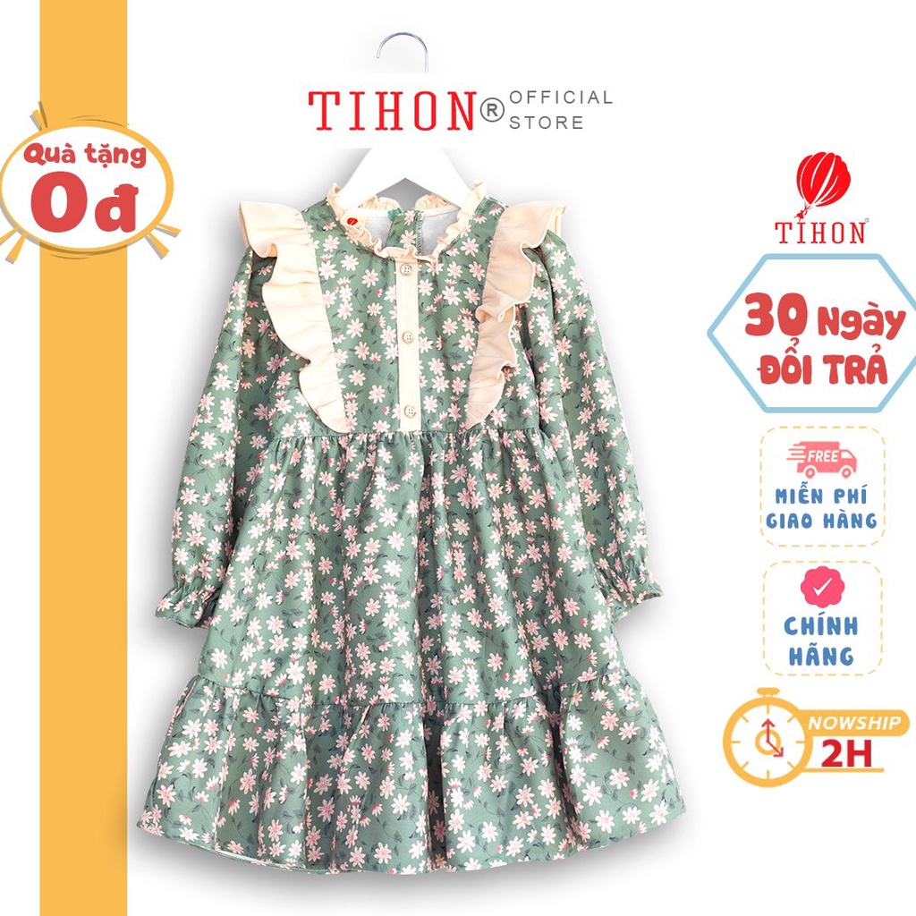 Váy bé gái TIHON chất liệu thô nhung phong cách hàn quốc VD0750268